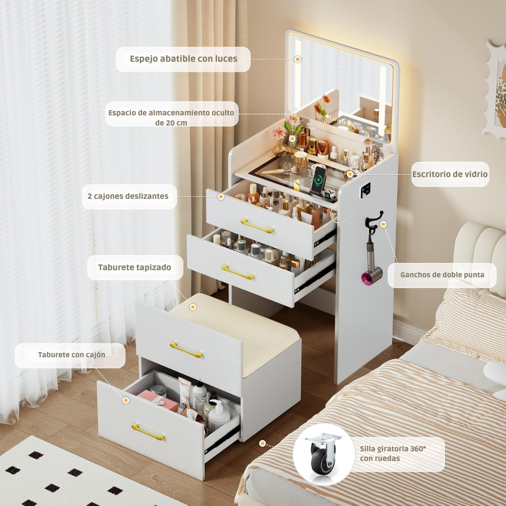 GlowSmart™: belleza, funcionalidad y elegancia, todo en uno.