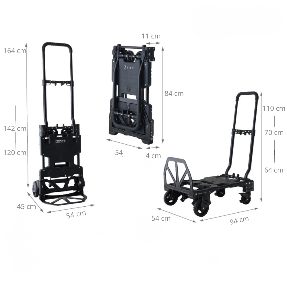 CargoFlex 2 en 1™: fuerza para cargar, ligero para guardar.