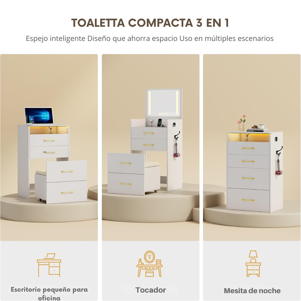 GlowSmart™: belleza, funcionalidad y elegancia, todo en uno.