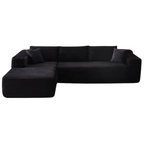 L-Shaped 3-Seater Modular Sofa, No Assembly, Upholstered in Corduroy Fabric – CloudFlex™