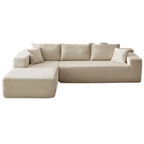 L-Shaped 3-Seater Modular Sofa, No Assembly, Upholstered in Corduroy Fabric – CloudFlex™
